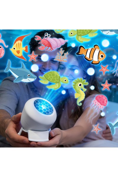 Choice عرض المحيط 360 ° ضوء ليلي دوار بإسقاط نجوم السماء والمحيط بتقنية LED، ...