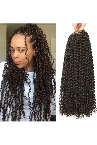Ubeleco Passion Twist Hair 18 Inch 132 Strands Water Wave Crochet Hair 22 Str...