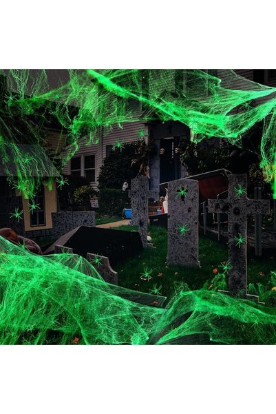 MOODEEY Hallo-ween Decorations Spider Webs with 1pcs 125cm Big Fake Spiders,3...