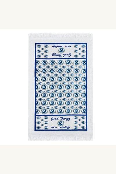 Comerivo Prosop bucatarie bumbac alb cu ochi albastri 60x35cm, model de vara ...