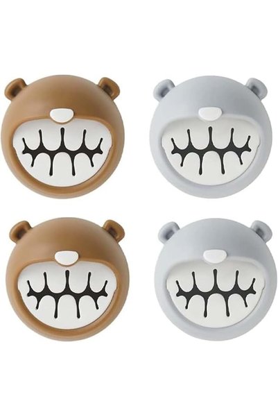 Yelajoy 4 PCS Adhesive Hooks, Cute Bear Wall Hangers for Bathroom, No Drill T...