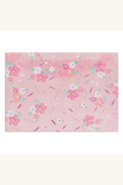 Comerivo Mapa cu capsa roz cu flori si glitter, 33x23,6 cm, pentru notite si ...