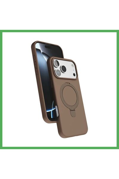 Nur store Çanta iPhone 17 Pro Max Compatible Regal MagSafe Stand Case - Deser...