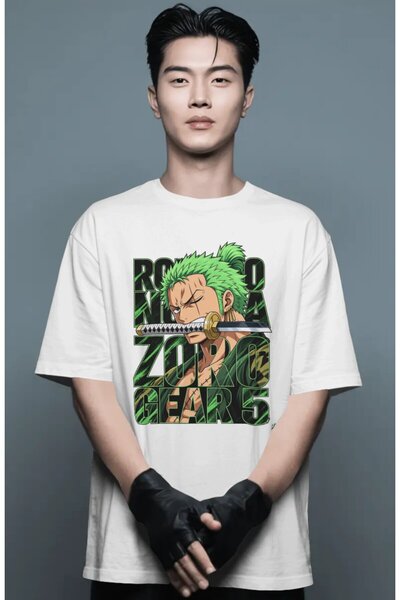SEVBANO Uniseks prevelika majica sa prednjim printom lika Roronoa Zoro Gear 5...