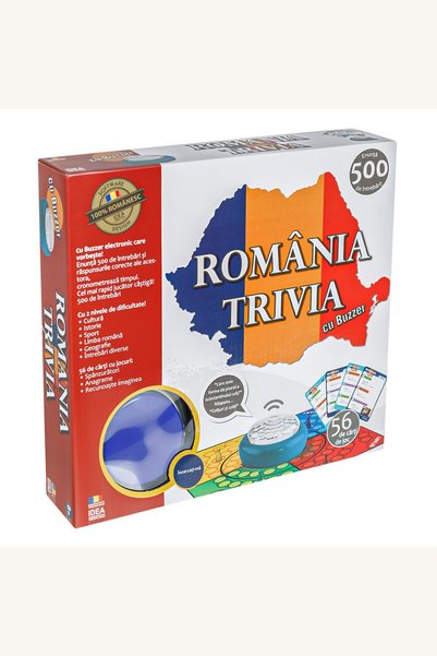 Comerivo Joc de societate cu buzzer pentru familie, cu 500 de intrebari despr...