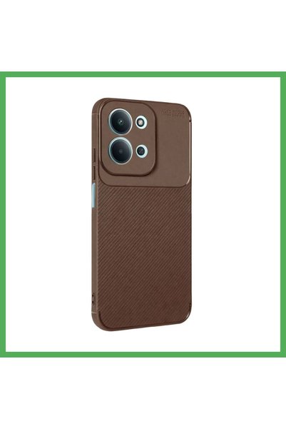 Nur store Çanta Redmi 15C 5G Compatible Auto Focus Carbon Case - Brown BEZOSS
