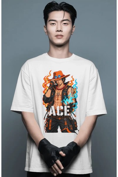SEVBANO Unisex Oversized Portgas D. Ace One Piece Anime Character Pre-Printed...