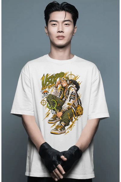SEVBANO Unisex Oversized Usopp One Piece Anime Character Pre-Printed Premium ...