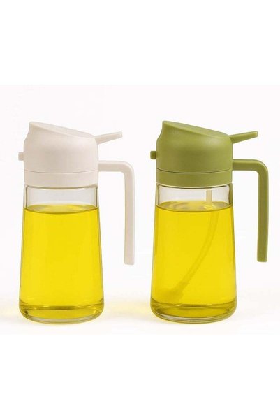 LIVVY 2-Pack Oil Dispenser & Spray Bottle Set (Green & Careem) – 15oz / 400ml...