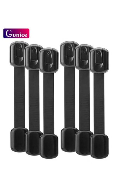 Gonice 6 قطع من أقفال الأمان للأطفال، لون أسود، مزلاجات أمان للأطفال، مزلاجات...