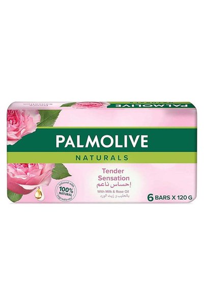 Palmolive عبوة من 6 قطع من صابون "تيندر سينسيشن" باللون الوردي، 6 × 120 جرام.