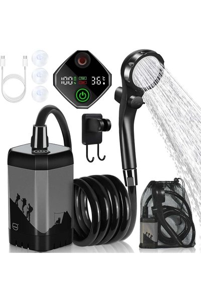 Editura Dexon DEXO Portable Camping Shower With 6000Mah Rechargeable Pump, 20...