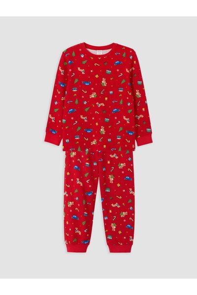 LC Waikiki Costum de pijama pentru băieți cu tematică de Anul Nou, Colecția S...