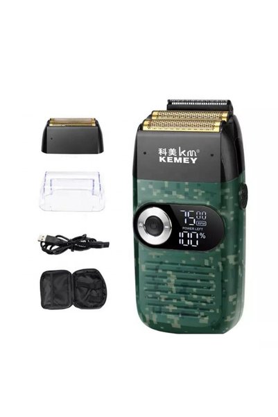 Generic KM-2026 Rechargeable Cordless Razor for Men With LCD Double-Blade Raz...