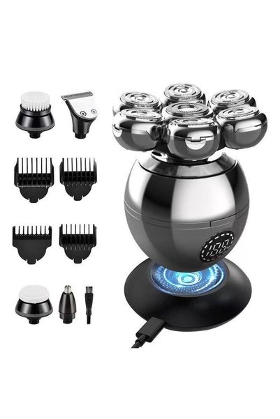 Generic Electric Head Shaver 7 Floating Heads LED Display IPX5 Washable USB R...
