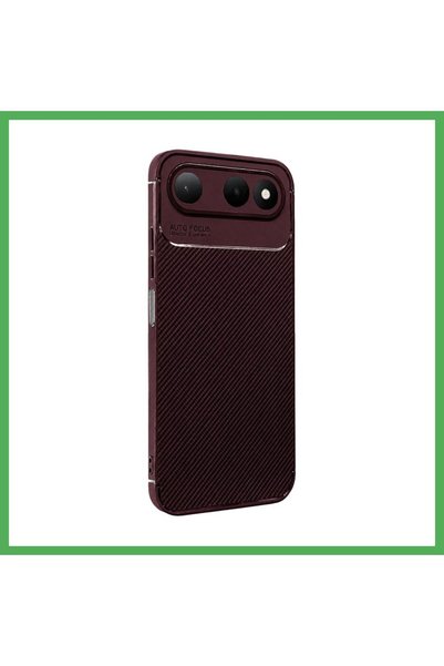 Nur store Çanta Tecno Spark 50 5G-Compatible Auto Focus Carbon Case - Burgund...