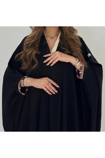 SKB Blackberry Abaya with a Colorful Bracelet.