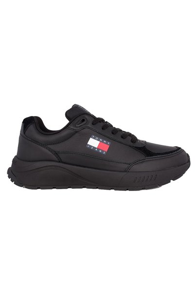 Tommy Hilfiger Απαραίτητα δερμάτινα χαμηλά δετά αθλητικά παπούτσια Runner με ...
