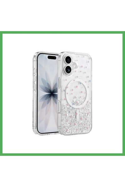 Nur store Çanta غطاء Onegif متوافق مع هاتف iPhone 17، بتصميم ماسي لامع، بتقني...