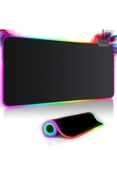 Generic Brand Μαύρο Mouse Pad Gaming LED 800 x 300 mm με Αντιολισθητική Βάση ...
