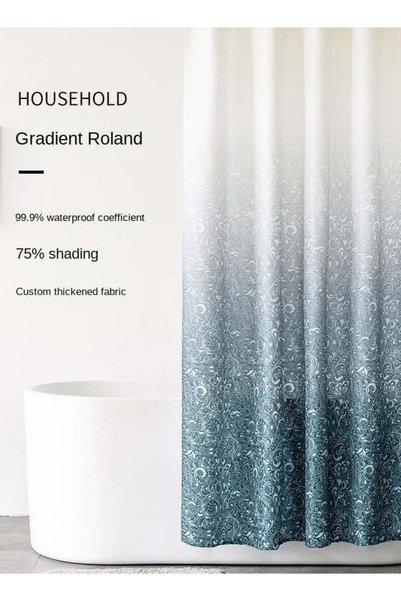 AHAKAC Gradient Shower Curtain for Bathroom - Decorative Roland Shower Liner ...