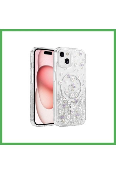 Nur store Çanta غطاء Onegif متوافق مع iPhone 15، بتصميم ماسي لامع، بتقنية Mag...