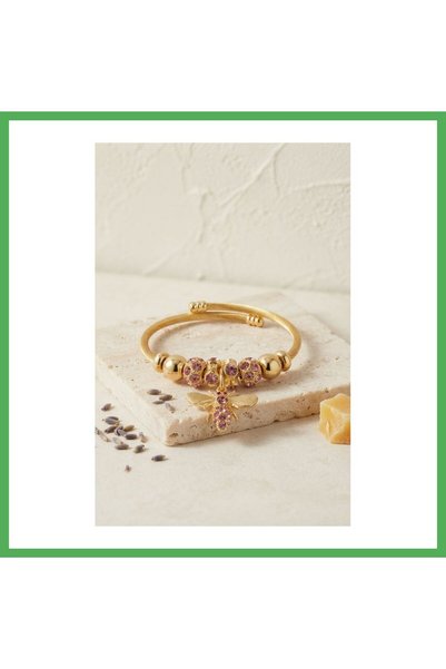 Nur store Çanta Purple Bee-Patterned Modal Charm Bracelet BEZOSS
