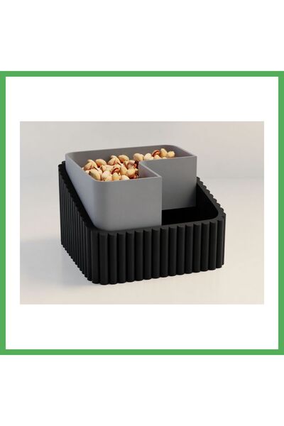 Nur store Çanta 3D-Printed Pistachio Bowl - Dual-Chambered Shell Separator Se...