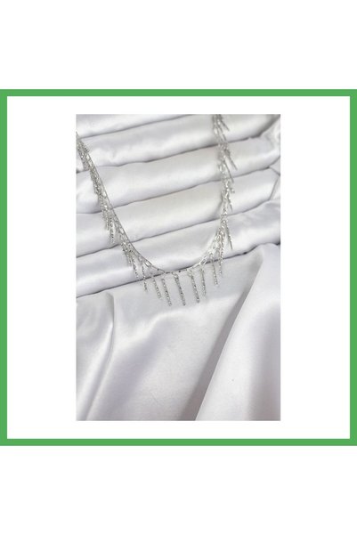 Nur store Çanta قلادة نسائية بتصميم مميز، لونها فضي، مصنوعة من النحاس. (BEZOSS)