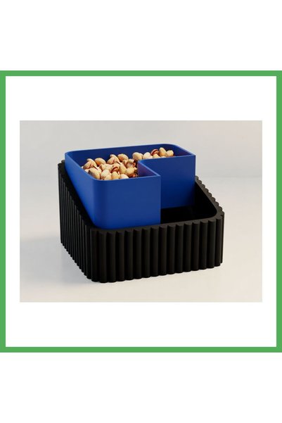 Nur store Çanta 3D-Printed Pistachio Bowl - Dual-Chambered Shell Separator Se...