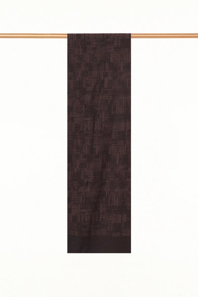 Kayra Striped Pattern Viscose Shawl, Dark Brown
