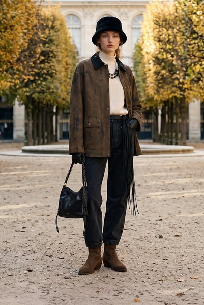 Kayra Jacket with Detailed Washed Effect, Khaki