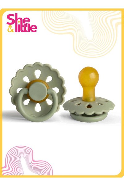 She&Little Sweet Floral Soother Pacifier, Food-Grade Silicone, Breast-Like De...