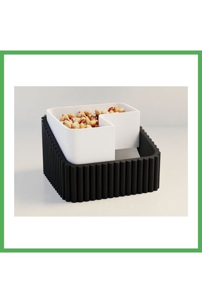 Nur store Çanta 3D-Printed Pistachio Bowl - Dual-Chambered Shell Separator Se...