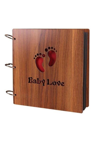 SUNFUNY Wooden Cover Photo Album Brown 26x26centimeter
