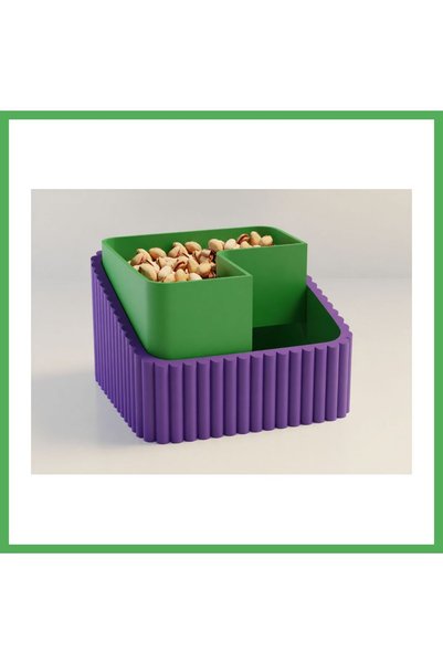 Nur store Çanta 3D-Printed Pistachio Bowl - Dual-Chambered Shell Separator Se...