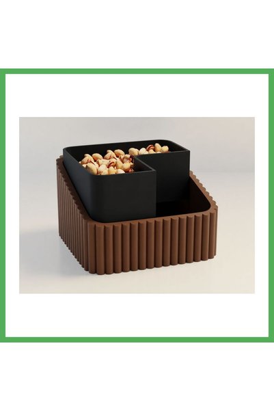 Nur store Çanta 3D-Printed Pistachio Bowl - Dual-Chambered Shell Separator Se...