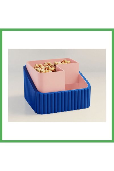 Nur store Çanta 3D-Printed Pistachio Bowl - Dual-Chambered Shell Separator Se...