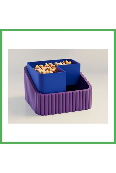 Nur store Çanta 3D-Printed Pistachio Bowl - Dual-Chambered Shell Separator Se...