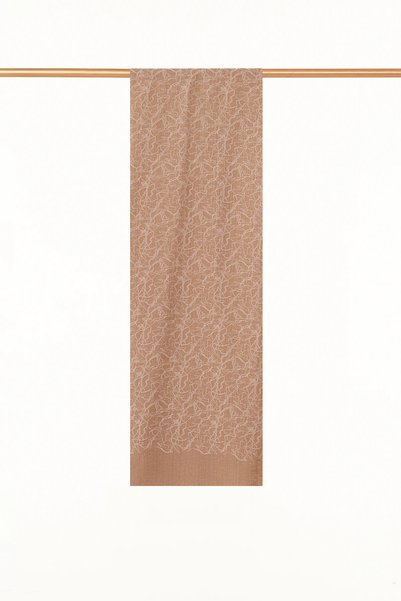 Kayra Mixed-Pattern Viscose Shawl, Brown