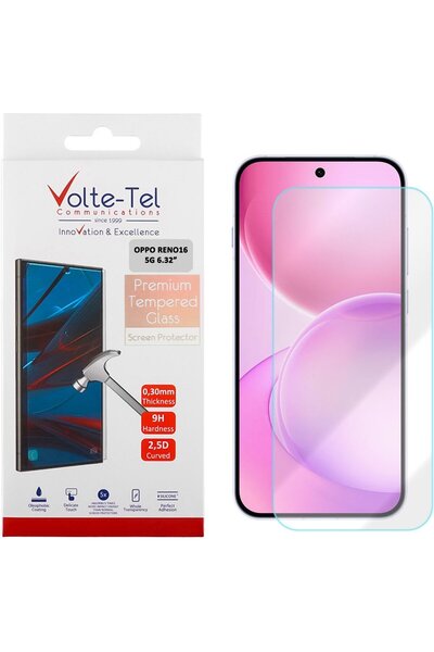 Volte-Tel Σκληρυμένο Γυαλί Oppo RENO16 5G 6.32in 9H 0.30mm 2.5D Πλήρης Κόλλα
