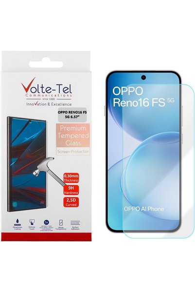 Volte-Tel Σκληρυμένο Γυαλί Oppo RENO16 Fs 5G 6.57in 9H 0.30mm 2.5D Πλήρης Κόλ...