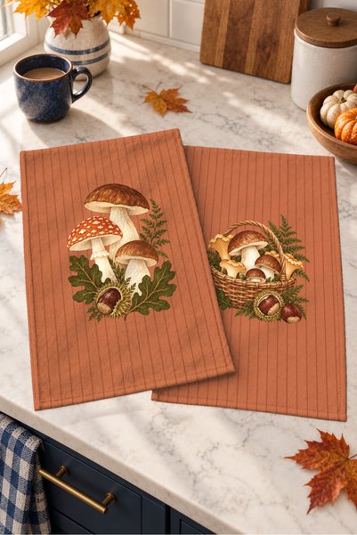 Evmila Forest Basket and Wicker Terracotta Color-Patterned Digitally Printed ...