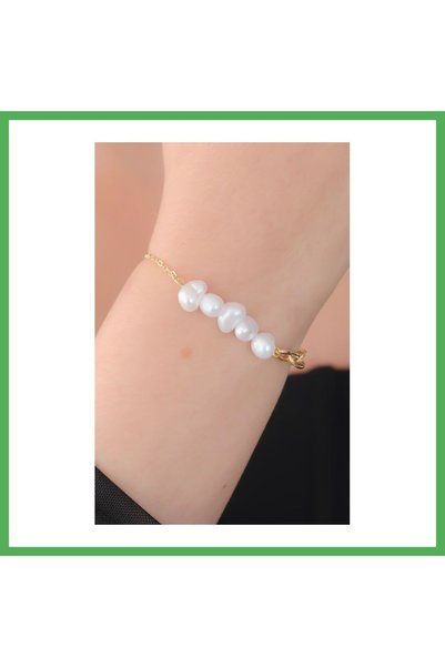 Nur store Çanta Gold-Colored Pearl Beaded Women's Bracelet BEZOSS