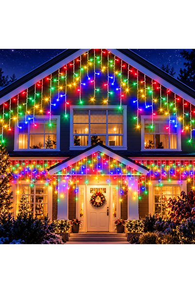 EMATTEIRO Christmas Installation Type Fringe, 25 m, 512 LEDs, Interconnectabl...