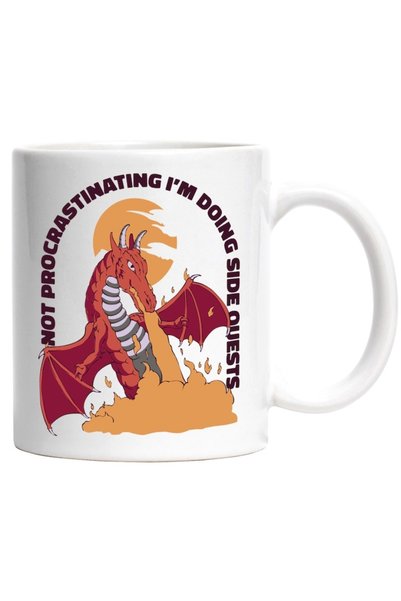 INOVATIX Personalized white mug, Funny Not Procrastinating I'm Doing Side Que...