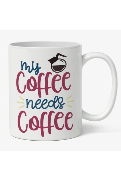 INOVATIX Cana alba personalizata, My Coffee Needs Coffee,Ceasca Mare De Cafea...