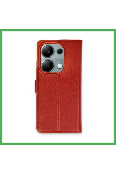 Nur store Çanta Redmi Note 13 Pro 4G Case - Trend S Plus Flip Case - Red BEZOSS