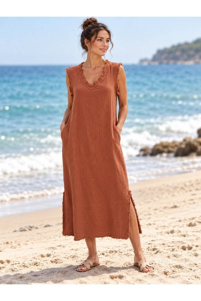 Efesan MUSLIN SLEEVELESS DRESS