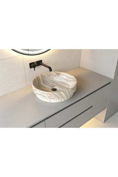 Generic Brand Ceramic Basin Round 2 Layers Color Danu Royal Size (40*40*11cm)